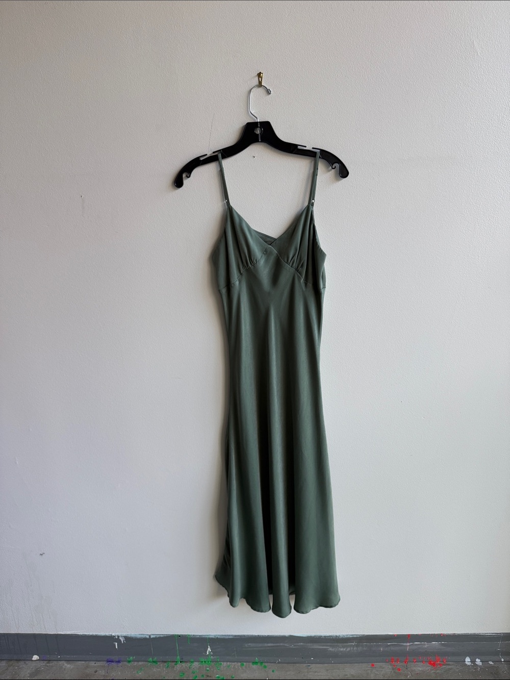 Women’s Olive Green Midi Slip Dress